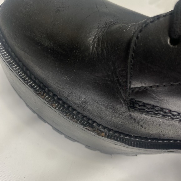 Free People High Point Platform Boots Black Leather Lace-Up EU 40 US 10 Chunky - Picture 7 of 16